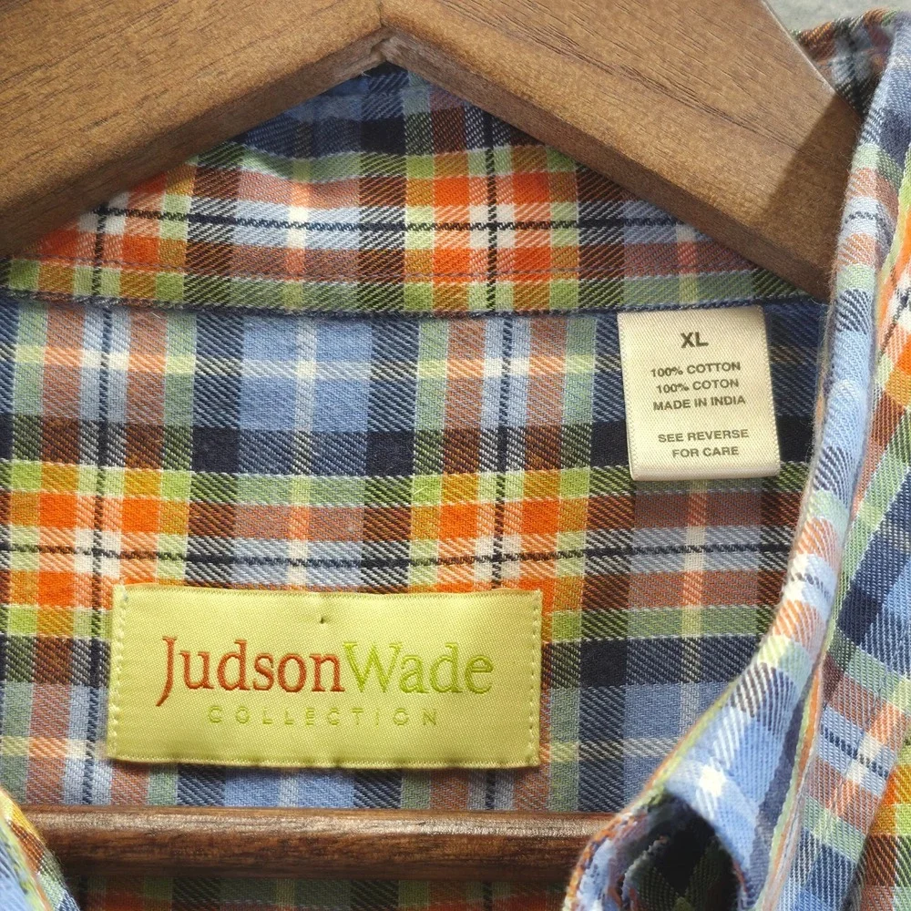 Judson Wade Collection Men's Long Sleeve Button Up Plaid Flannel Size XL‎